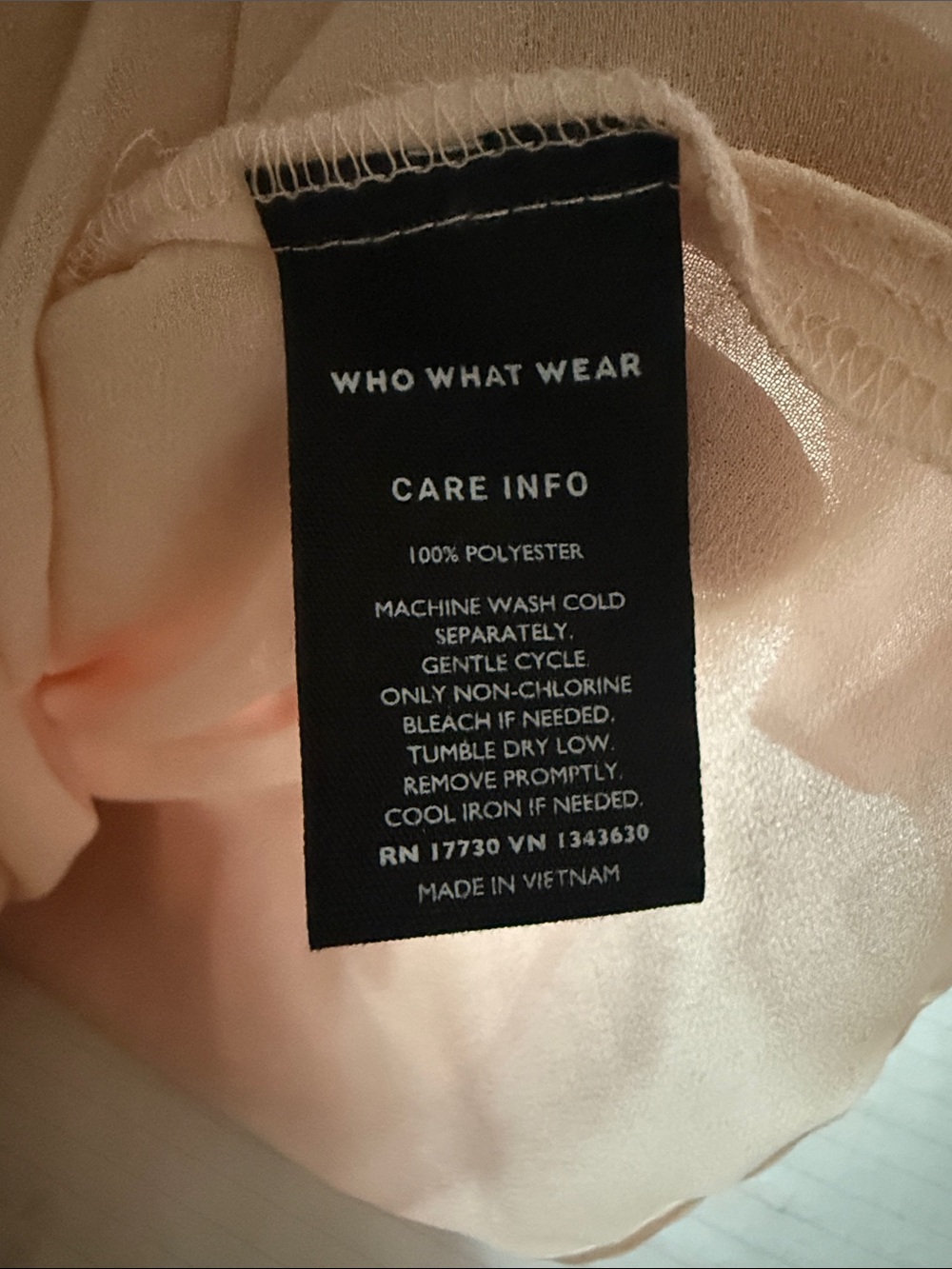 Who What Wear Pale Pink Ruffle-Trim Chiffon Blouse - Picture 4 of 4